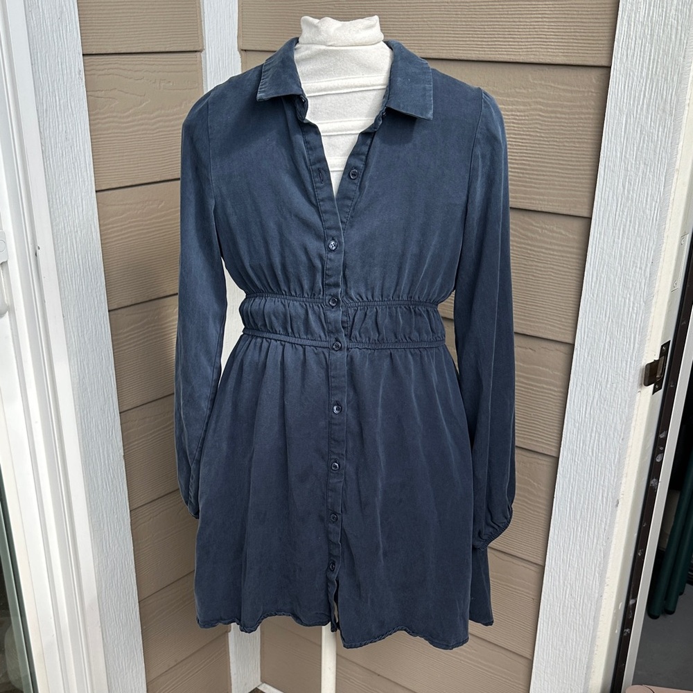 MNG Chic Long Sleeve Navy Dress school uniform